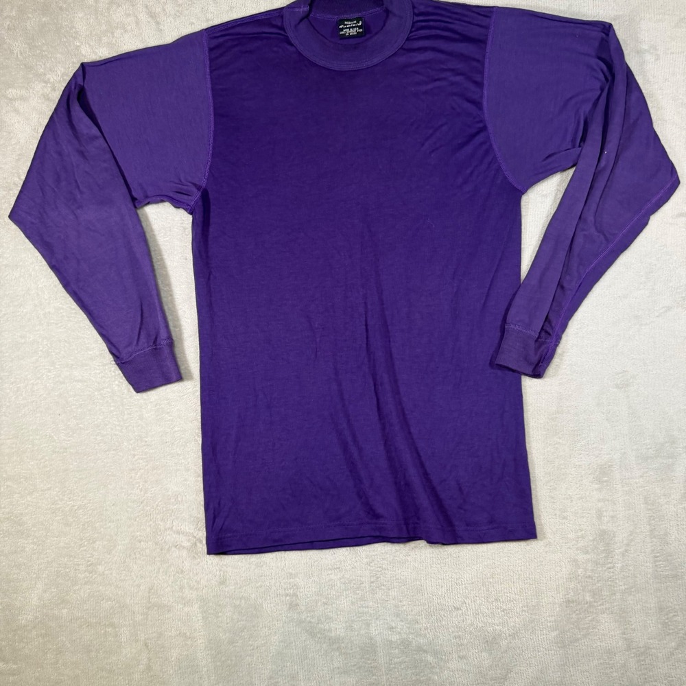 Vintage Duofold Thermal Shirt Mens Medium Purple Base‎ Layer Made USA